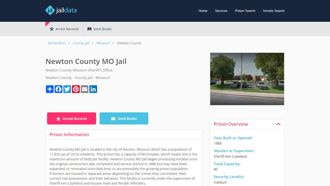 Newton County MO Jail Inmate Search and Prisoner Info - Neosho, MO